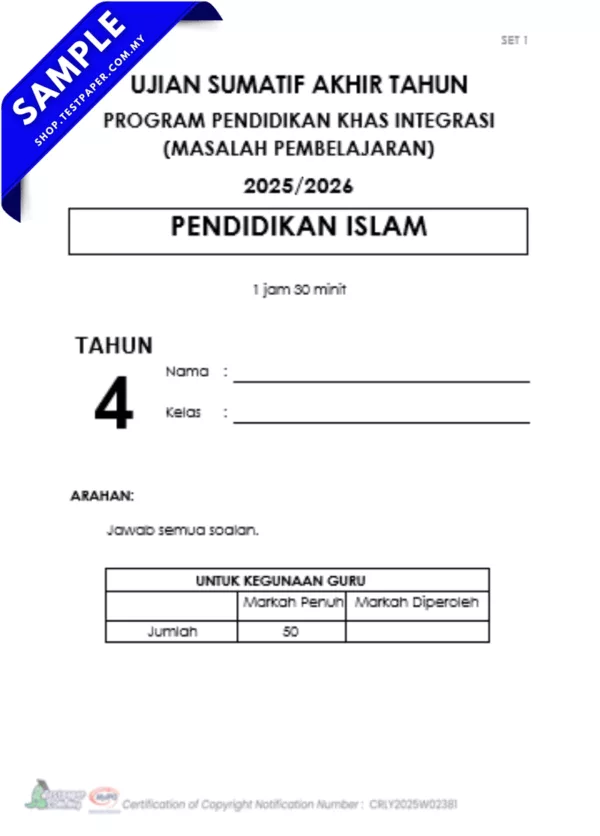 Download Ujian Akhir Pendidikan Islam PPKI Tahun 4 2025 Dalam Bentuk Word dan PDF