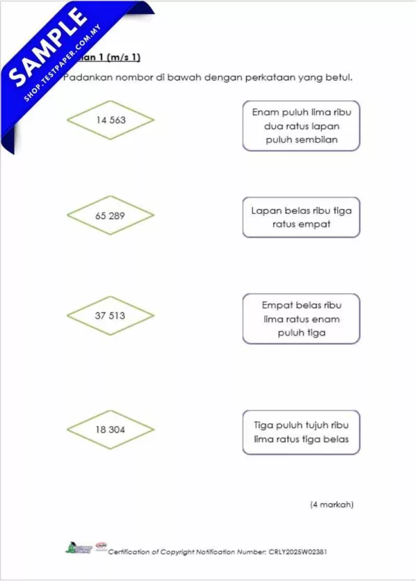 PDF Soalan Ujian Akhir Matematik PPKI Tahun 6 UASA 2025 yang Ada Dalam Word Juga