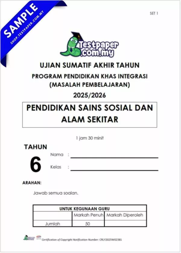 Download Soalan Ujian Sains Sosial PPKI Akhir Tahun 6 UASA 2025 PDF Ibu bapa dan Word Guru