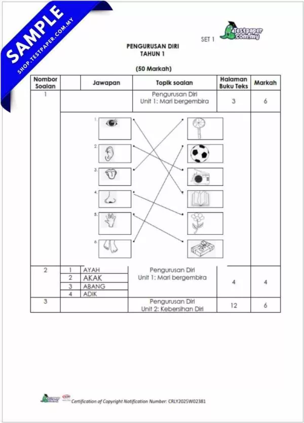 Download Ujian Akhir Pengurusan Diri PPKI Tahun 1 2025 yang Ada Dalam Word Serta PDF Terkini