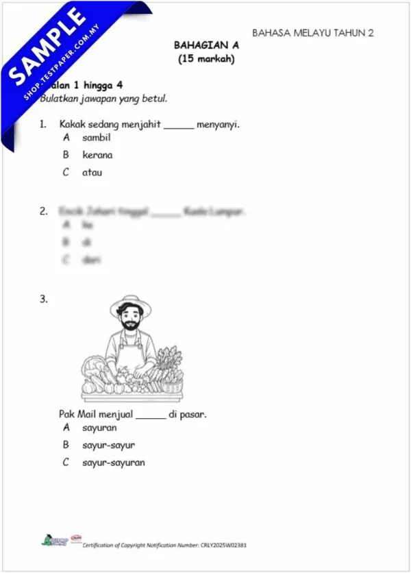 Download Soalan Akhir Tahun BM Tahun 2 2025 Dalam Pelbagai Format PDF, Word dan JSU