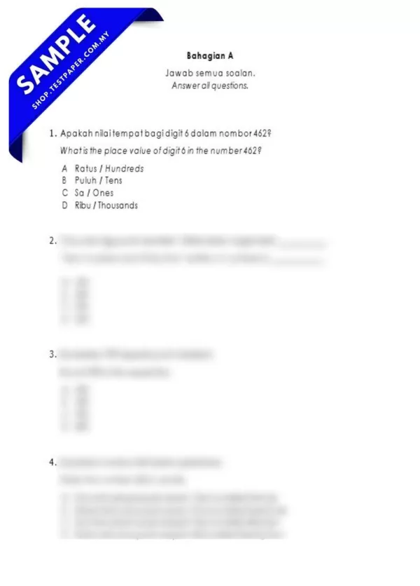 Download Ujian Akhir Matematik Tahun 2 2025 Disediakan Dalam PDF dan Word Berserta JSU
