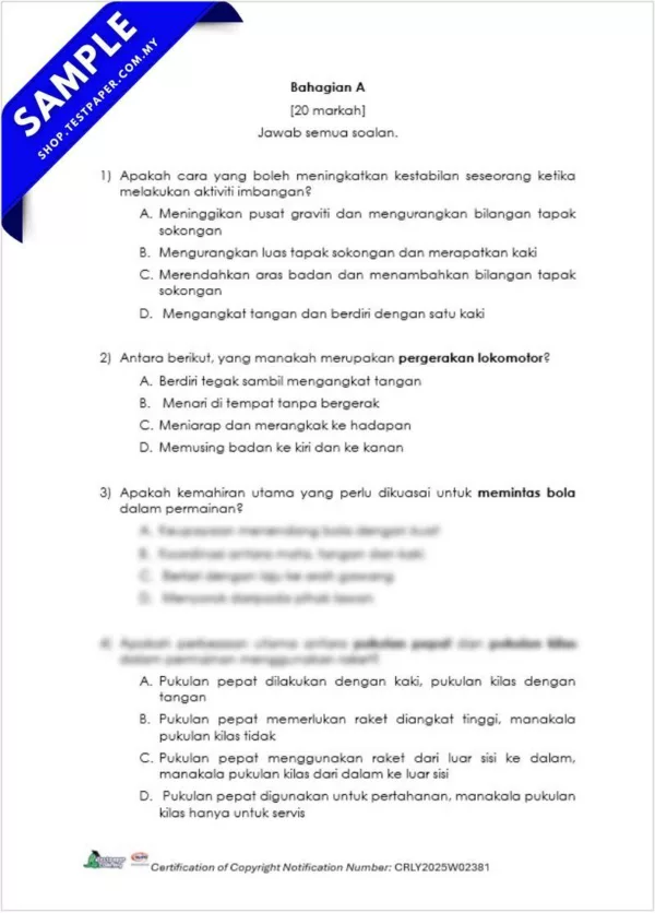 Word Ujian Akhir PJPK Tahun 4 2025 Dalam Bentuk Word dan JSU Terbaru