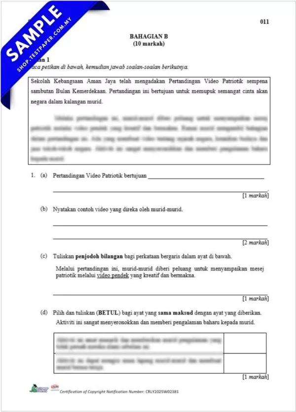 Download Ujian Akhir BM Tahun 5 2025 UASA Dalam Bentuk Word dan JSU