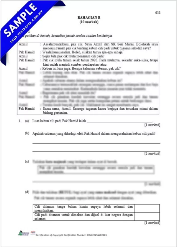 Download Ujian Akhir BM Tahun 6 UASA 2025 Dalam Word, PDF, JSU dan JSI untuk Guru