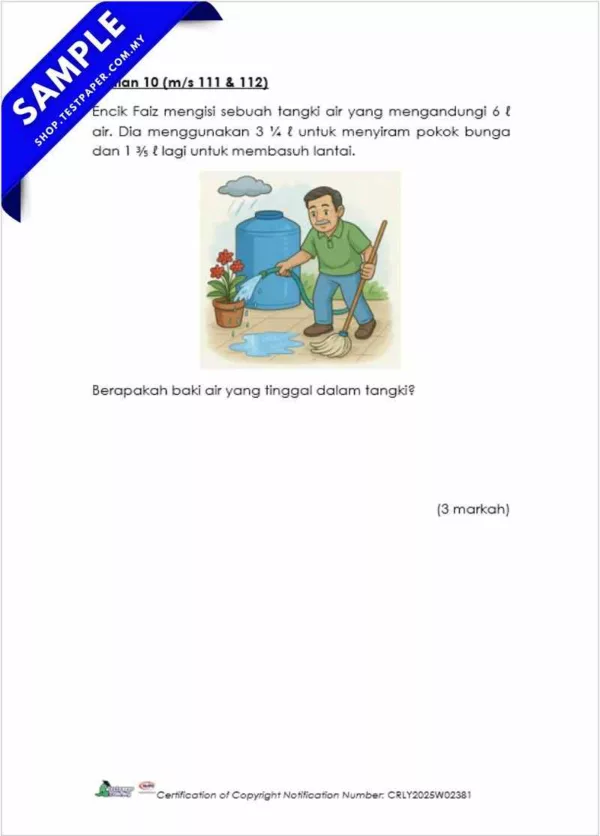 PDF Soalan Ujian Akhir Matematik PPKI Tahun 6 UASA 2025 yang Ada Dalam Word Juga