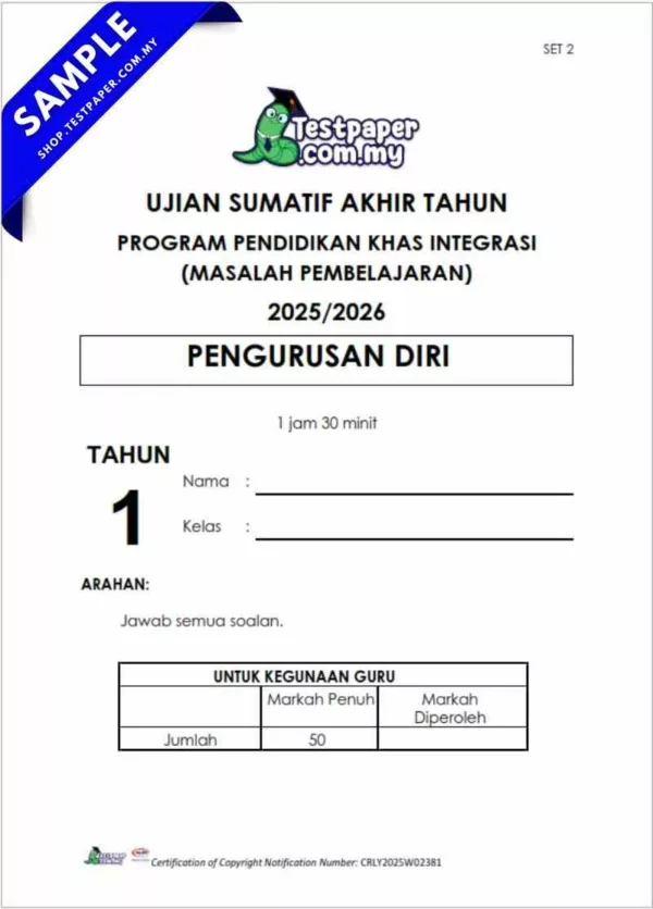 Download Ujian Akhir Pengurusan Diri PPKI Tahun 1 2025 yang Ada Dalam Word Serta PDF Terkini