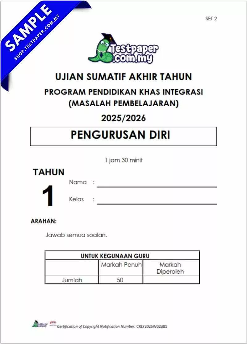 Download Ujian Akhir Pengurusan Diri PPKI Tahun 1 2025 yang Ada Dalam Word Serta PDF Terkini
