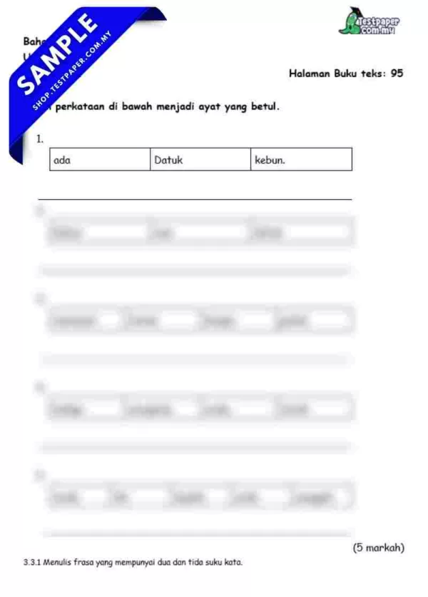 Bahan Ujian Akhir BM PPKI Tahun 2 2025 Ada Dalam Word dan PDF