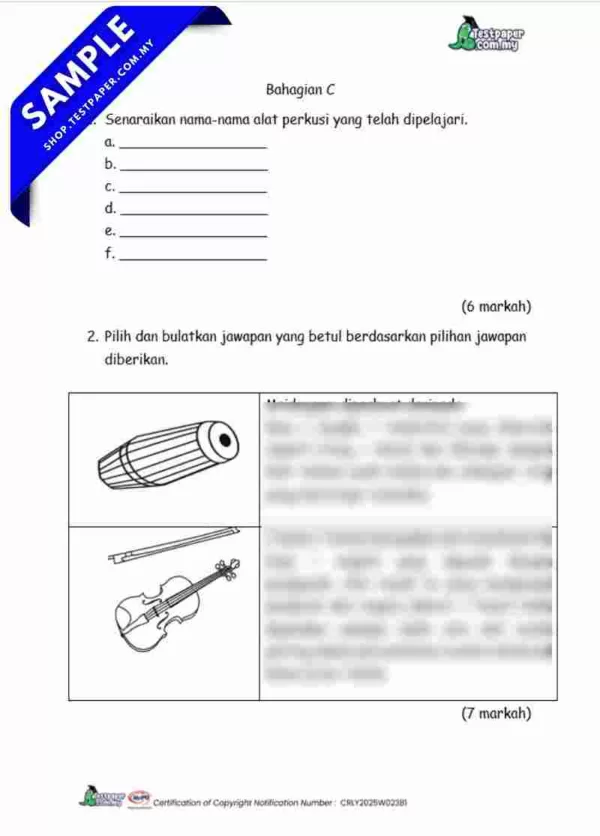 PDF Ujian Akhir Pendidikan Muzik Tahun 4 2025 Dalam Bentuk Word dan JSU KSSR