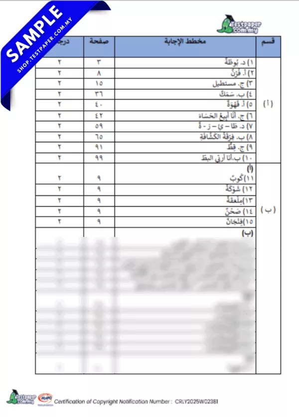 Dokumen Soalan Akhir Bahasa Arab Tahun 5 2025 UASA Dalam Pakej Word dan JSU