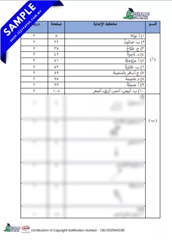 Download Ujian Bahasa Arab Akhir Tahun 6 UASA 2025 Dalam Word dan JSU