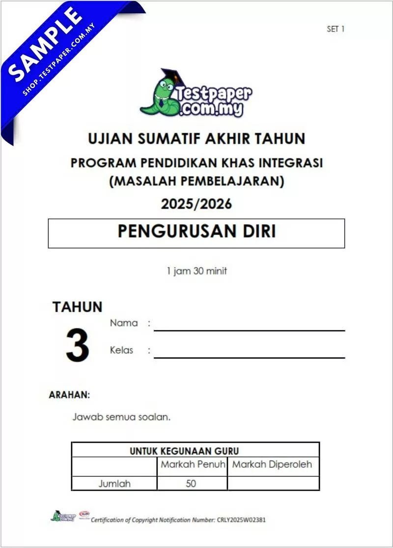 Download Ujian Pengurusan Diri PPKI Akhir Tahun 3 2025 Berserta Dokumen Word Serta PDF