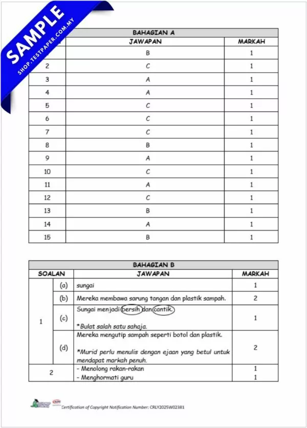 Ujian Akhir BM Tahun 1 2025