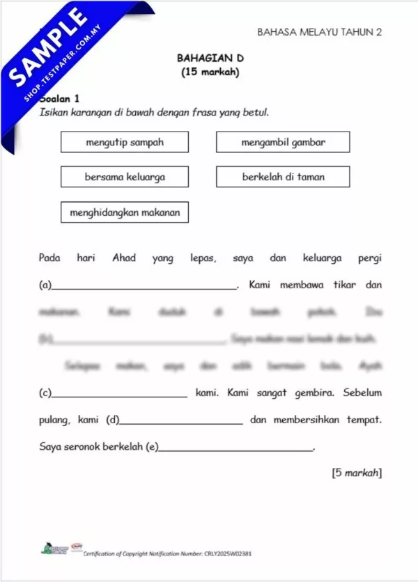 Download Soalan Akhir Tahun BM Tahun 2 2025 Dalam Pelbagai Format PDF, Word dan JSU
