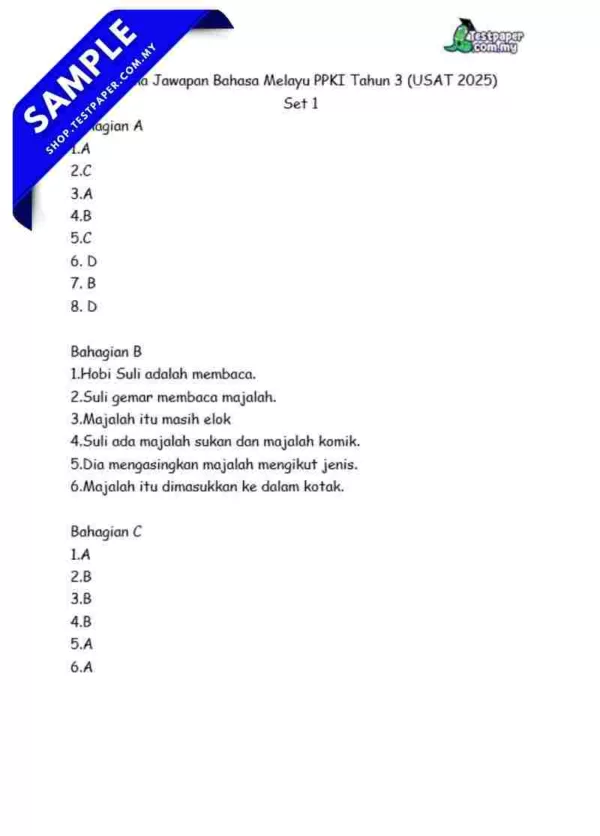 Download Ujian BM PPKI Akhir Tahun 3 2025 Berserta Dokumen Word Serta PDF