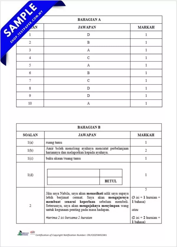 Download Ujian Akhir BM Tahun 5 2025 UASA Dalam Bentuk Word dan JSU