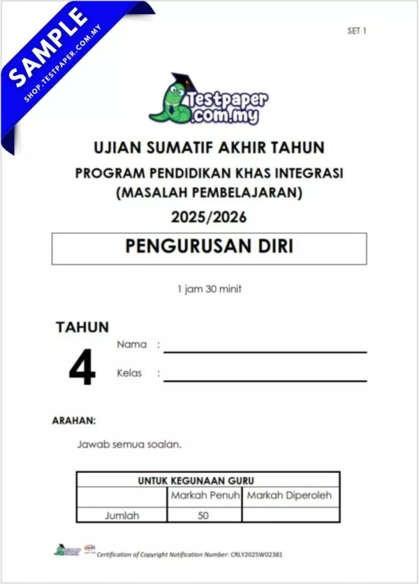 Download Ujian Akhir Pengurusan Diri PPKI Tahun 4 2025 Dalam Bentuk Word dan PDF