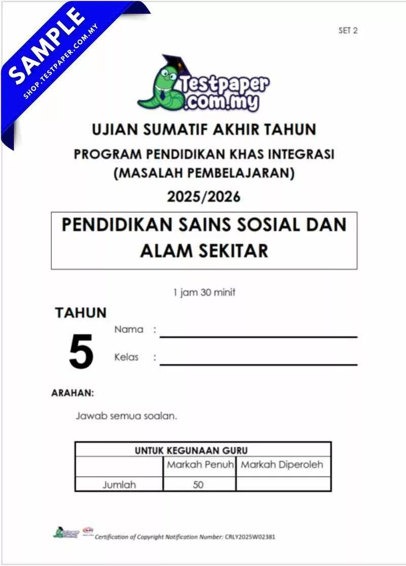 Dokumen Soalan Akhir Sains Sosial PPKI Tahun 5 2025 Ada Dalam Word dan PDF
