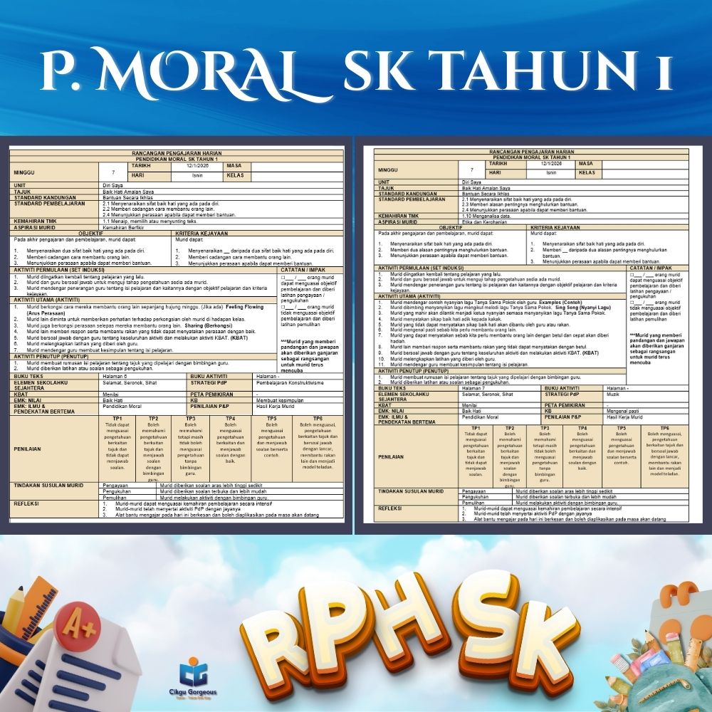 Fail RPH dan RPT Pendidikan Moral Tahun 1 2026 Disediakan Bersama Rujukan Bahan Lain 3 Fail RPH dan RPT Pendidikan Moral Tahun 1 2026 Disediakan Bersama Rujukan Bahan Lain