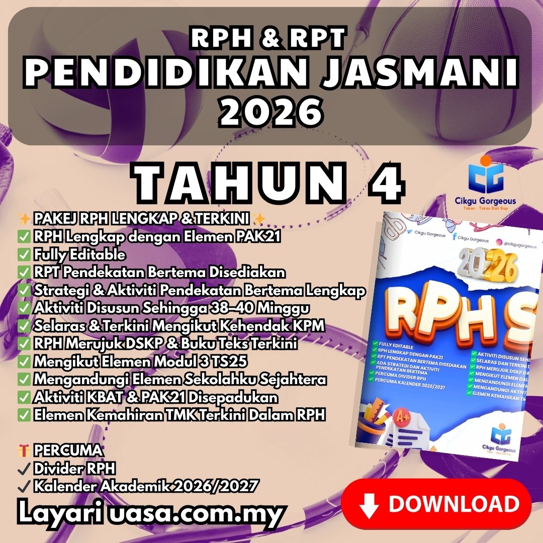 Koleksi Lengkap RPH dan RPT Pendidikan Jasmani Tahun 4 2026 Setahun Untuk Guru PJ