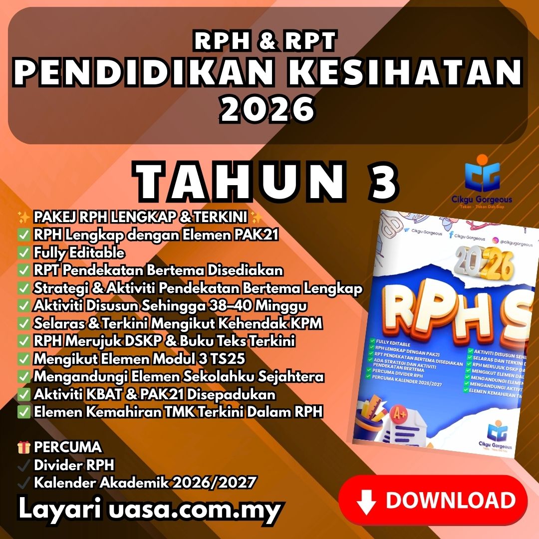 Koleksi RPH dan RPT Pendidikan Kesihatan Tahun 3 2026 Bagi Guru PK