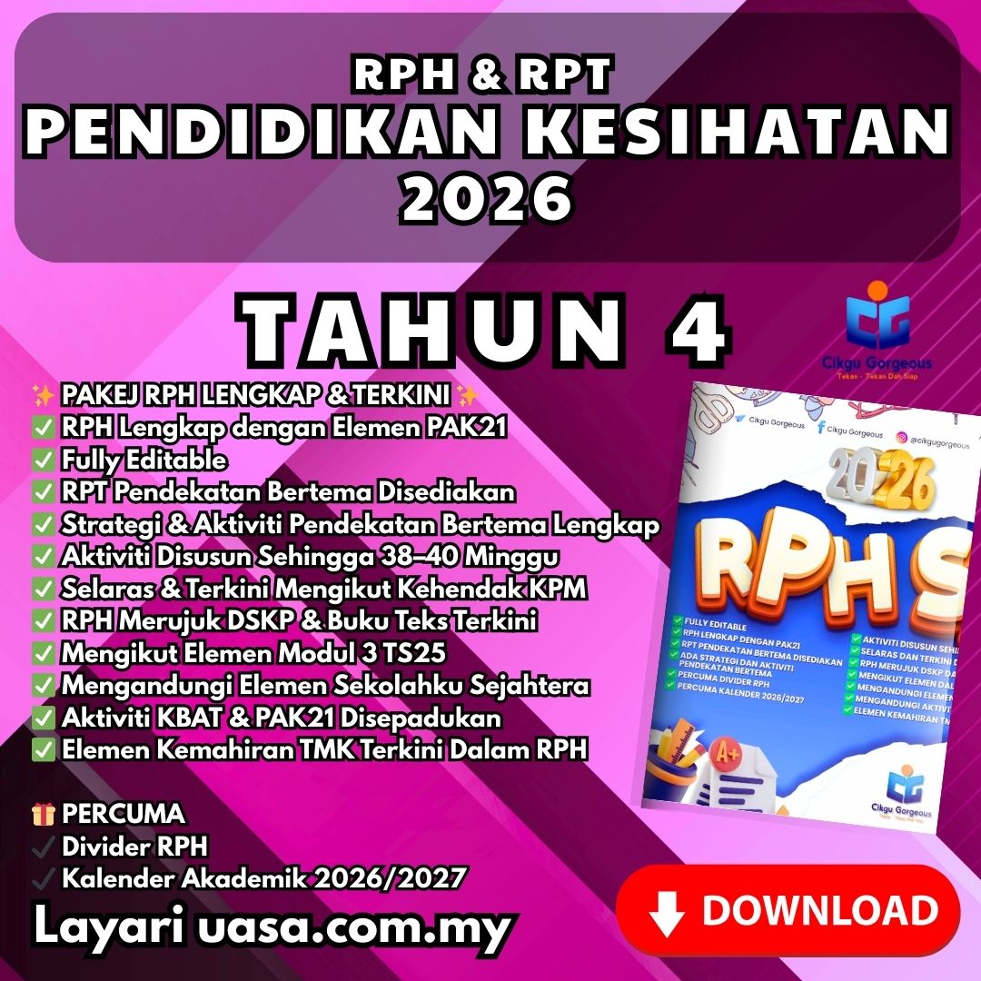 Himpunan RPH dan RPT Pendidikan Kesihatan Tahun 4 2026 Mengikut DSKP KPM