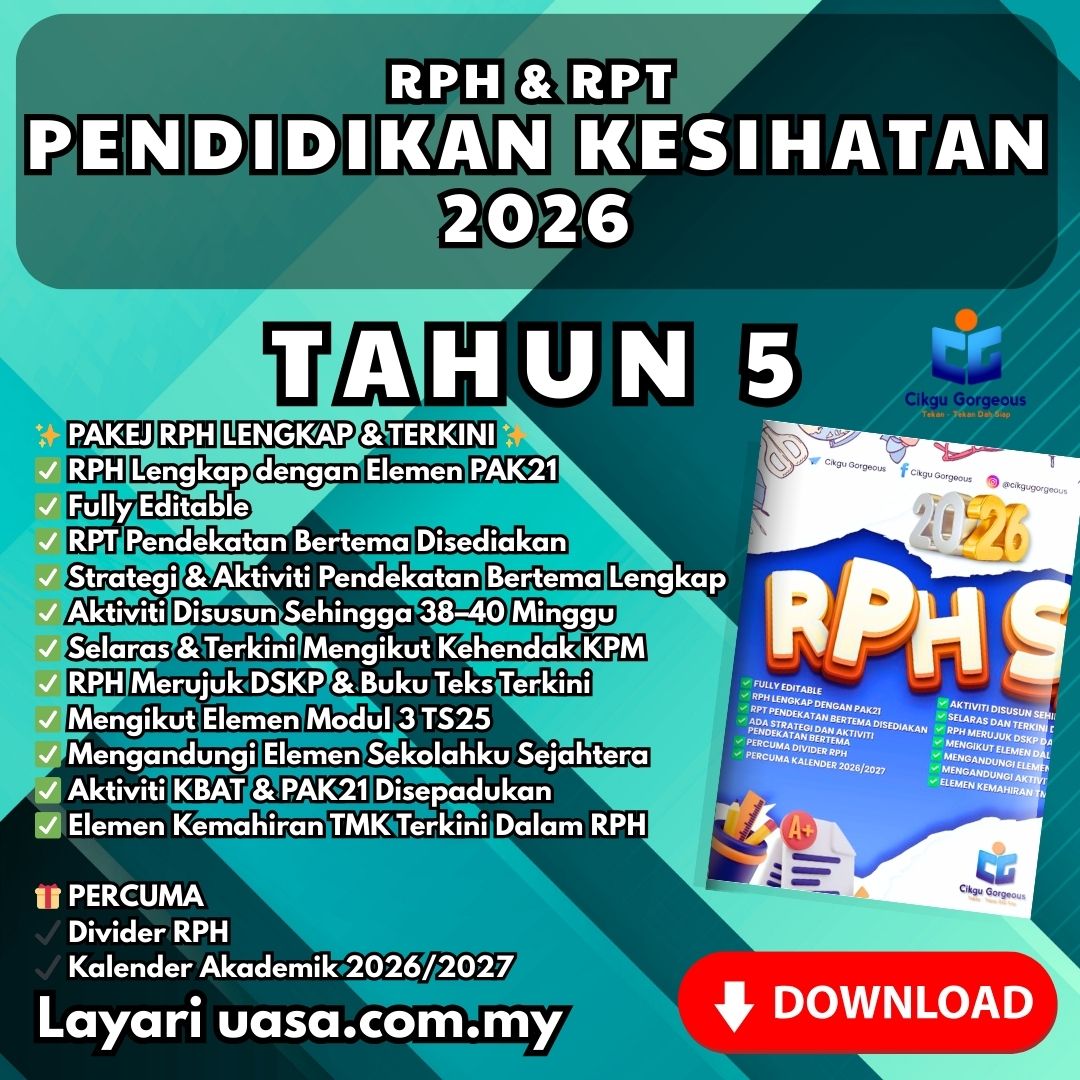 Fail RPH dan RPT Pendidikan Kesihatan Tahun 5 2026 Memudahkan Urusan Perkeranian Guru