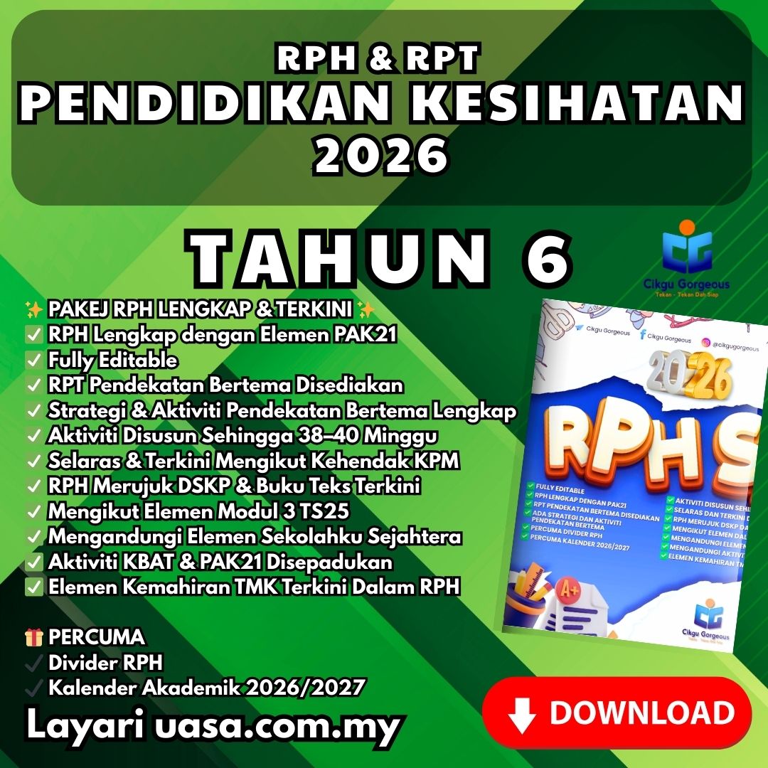 Muat Turun RPH dan RPT Pendidikan Kesihatan Tahun 6 2026 Lengkap & Terkini