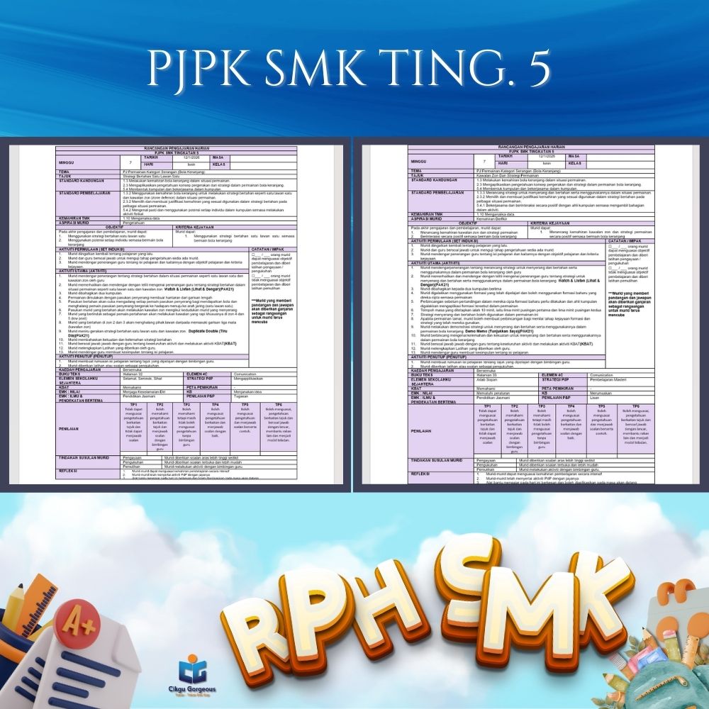 Muat Turun RPH dan RPT PJPK Tingkatan 5 2026 Disusun Berdasarkan Buku Teks Terkini 3 Muat Turun RPH dan RPT PJPK Tingkatan 5 2026 Disusun Berdasarkan Buku Teks Terkini