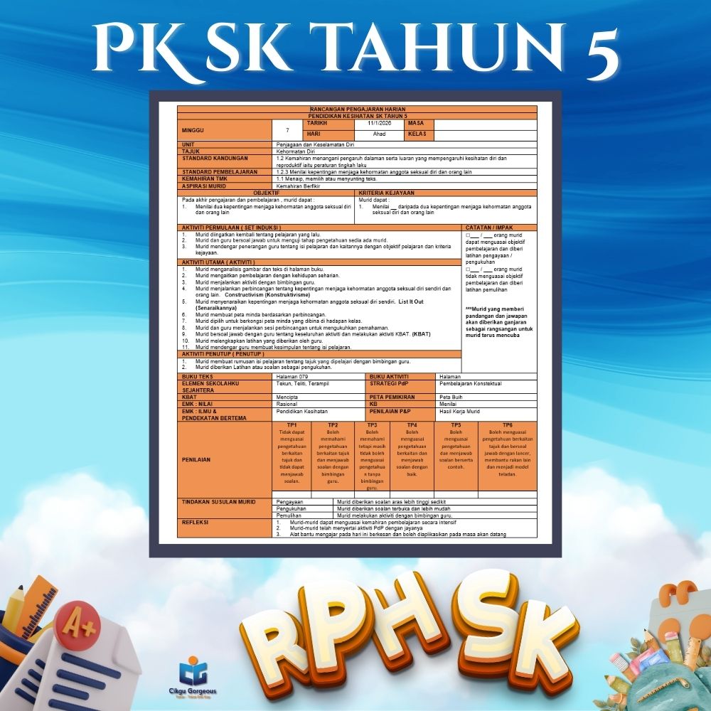 Fail RPH dan RPT Pendidikan Kesihatan Tahun 5 2026 Memudahkan Urusan Perkeranian Guru 3 Fail RPH dan RPT Pendidikan Kesihatan Tahun 5 2026 Memudahkan Urusan Perkeranian Guru