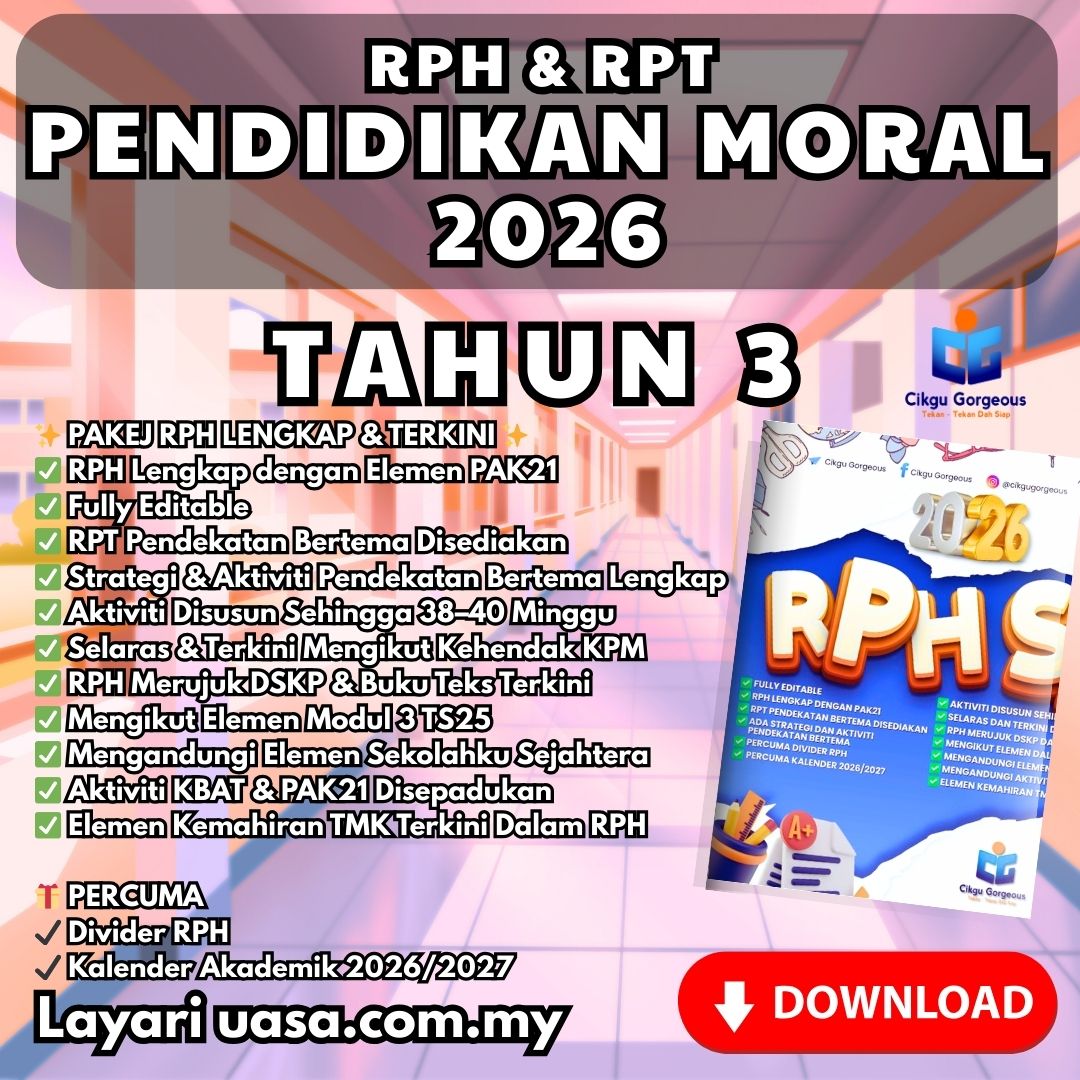 Koleksi RPH dan RPT Pendidikan Moral Tahun 3 2026 Memudahkan Urusan Perkeranian Guru