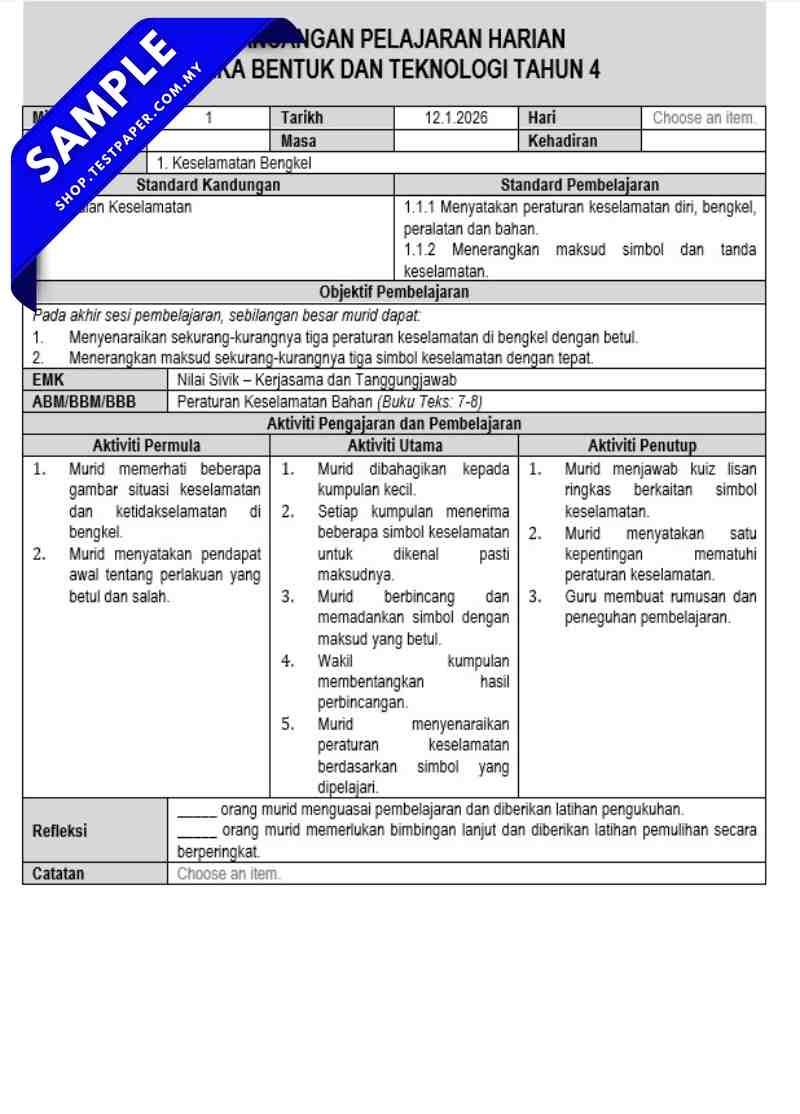 Download RPT dan RPH RBT Tahun 4 2026 Terkini Bersama RPM Disediakan 4 Download RPT dan RPH RBT Tahun 4 2026 Terkini Bersama RPM Disediakan