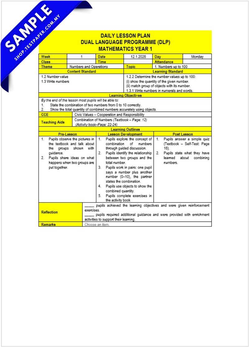 Muat Turun RPH Matematik DLP Tahun 1 2026 Dengan RPT Bersama Mengikut Buku Teks 4 Muat Turun RPH Matematik DLP Tahun 1 2026 Dengan RPT Bersama Mengikut Buku Teks