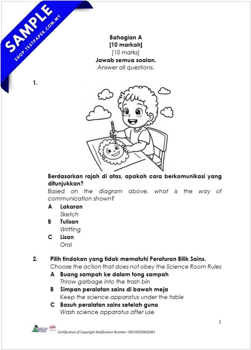 Fail Soalan Ujian Akhir Sains Tahun 1 2026 UASA PDF dan Word Serta JSU Terkini 5 Fail Soalan Ujian Akhir Sains Tahun 1 2026 UASA PDF dan Word Serta JSU Terkini