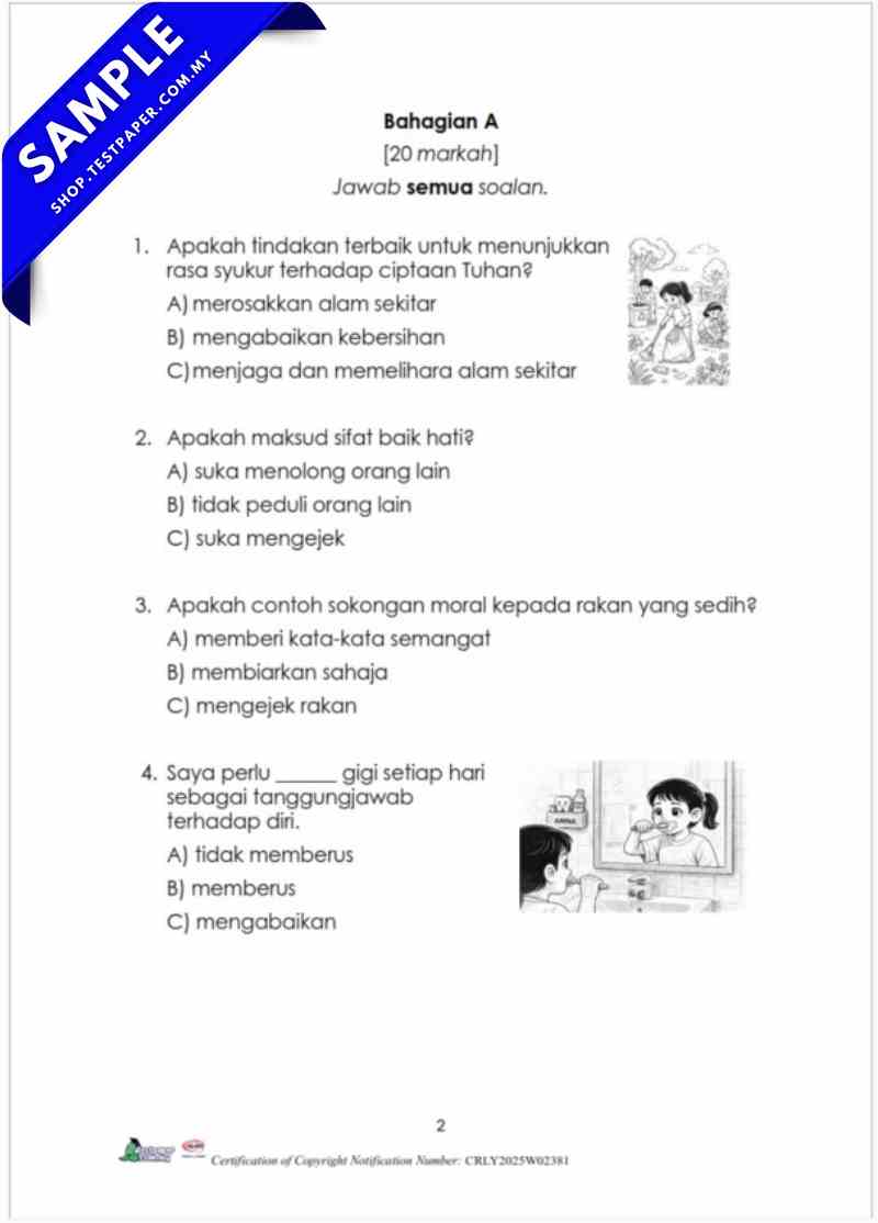 Bahan Ujian Akhir Pendidikan Moral Tahun 1 2026 UASA PDF dan Word Serta JSU Terkini 4 Bahan Ujian Akhir Pendidikan Moral Tahun 1 2026 UASA PDF dan Word Serta JSU Terkini