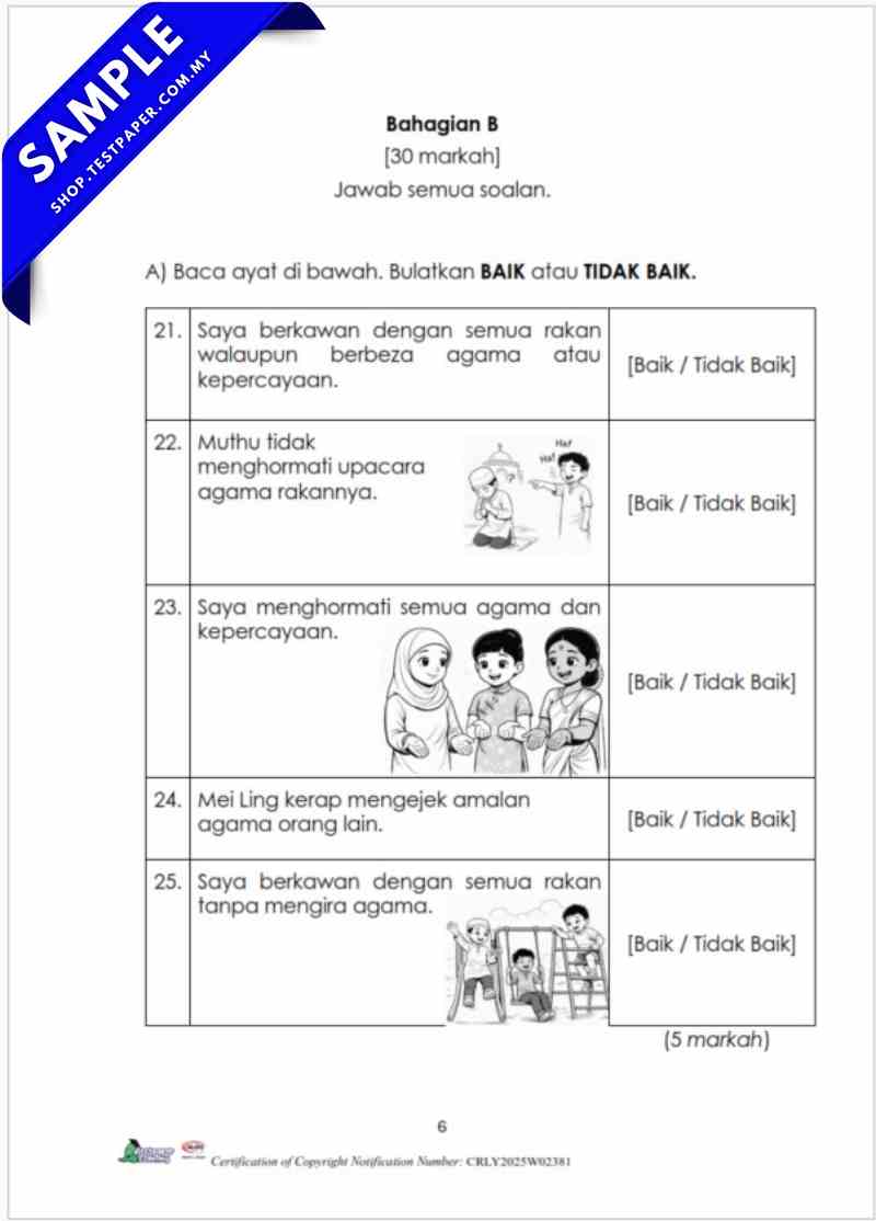 Bahan Ujian Akhir Pendidikan Moral Tahun 1 2026 UASA PDF dan Word Serta JSU Terkini 5 Bahan Ujian Akhir Pendidikan Moral Tahun 1 2026 UASA PDF dan Word Serta JSU Terkini