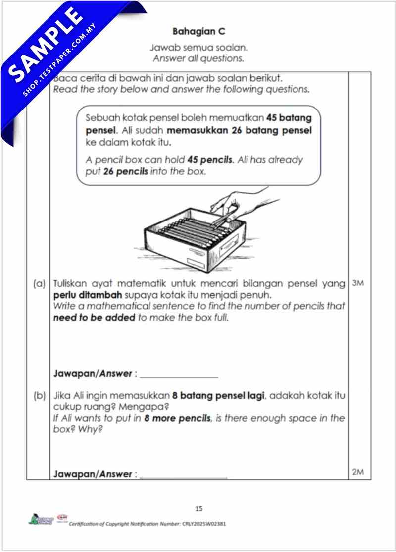 PDF Soalan Ujian Akhir Matematik Tahun 1 2026 UASA PDF dan Word Serta JSU Terkini 6 PDF Soalan Ujian Akhir Matematik Tahun 1 2026 UASA PDF dan Word Serta JSU Terkini