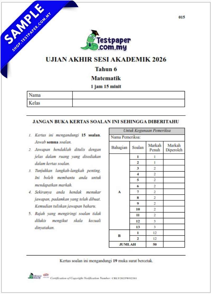 Himpunan Kertas Ujian Akhir Tahun 6 2026 UASA/PAT Dalam Word dan PDF Serta JSU untuk Guru 6 Himpunan Kertas Ujian Akhir Tahun 6 2026 UASA/PAT Dalam Word dan PDF Serta JSU untuk Guru