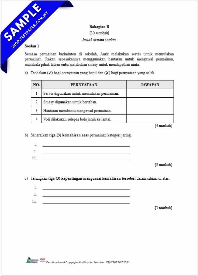 Download Ujian Akhir Tahun PJPK Tahun 5 2026 UASA/PAT Ada PDF dan Word Ada JSU 5 Ujian Akhir Tahun PJPK Tahun 5 2026