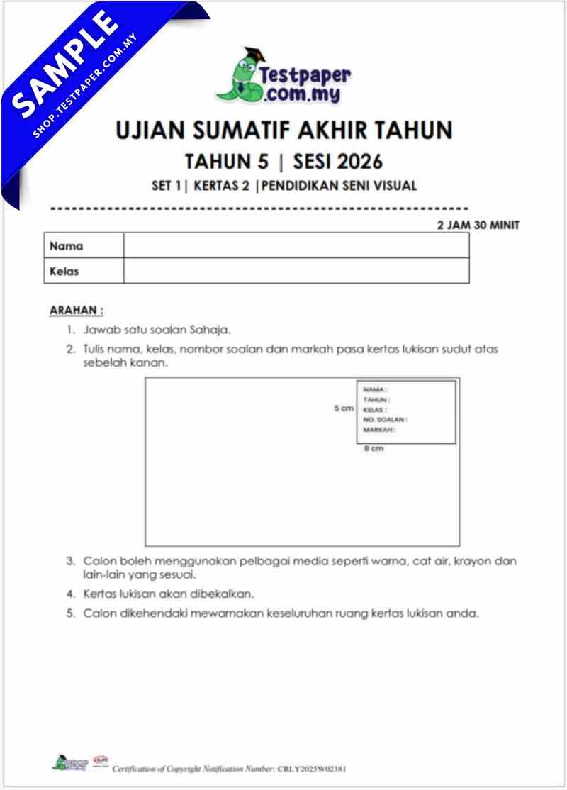 Muat Turun Ujian Akhir Tahun PSV Tahun 5 2026 Untuk UASA/PAT Ada PDF dan Word Ada JSU 6 Ujian Akhir Tahun PSV Tahun 5 2026
